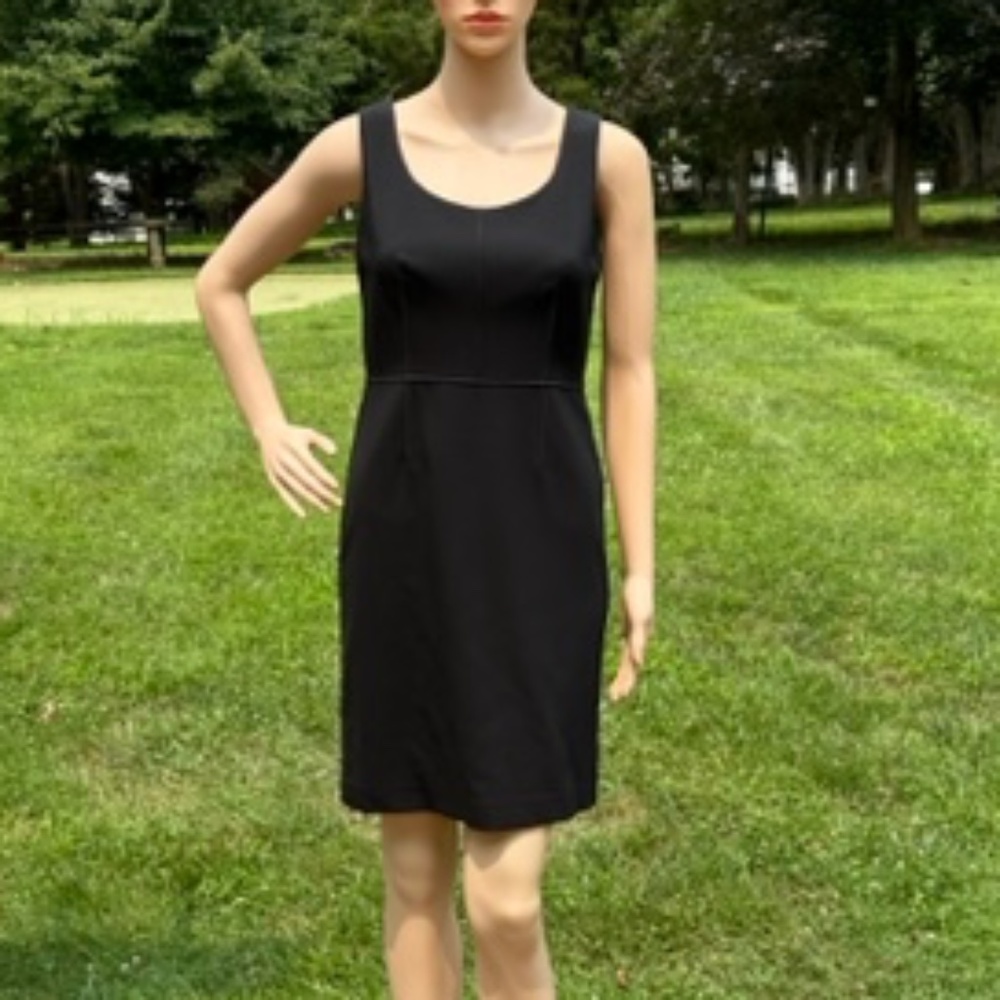 Ann Taylor Petite Sleeveless Black Sheath Dress